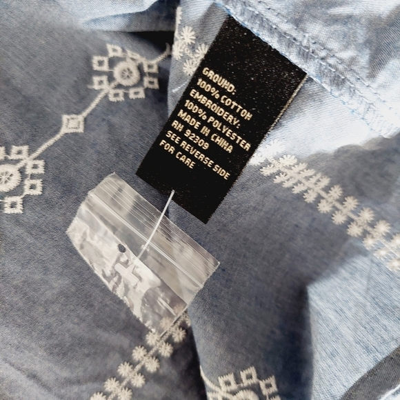 NEW Diane Gilman DG2 Embroidered Chambray Tunic Indigo P271 - Picture 7 of 8